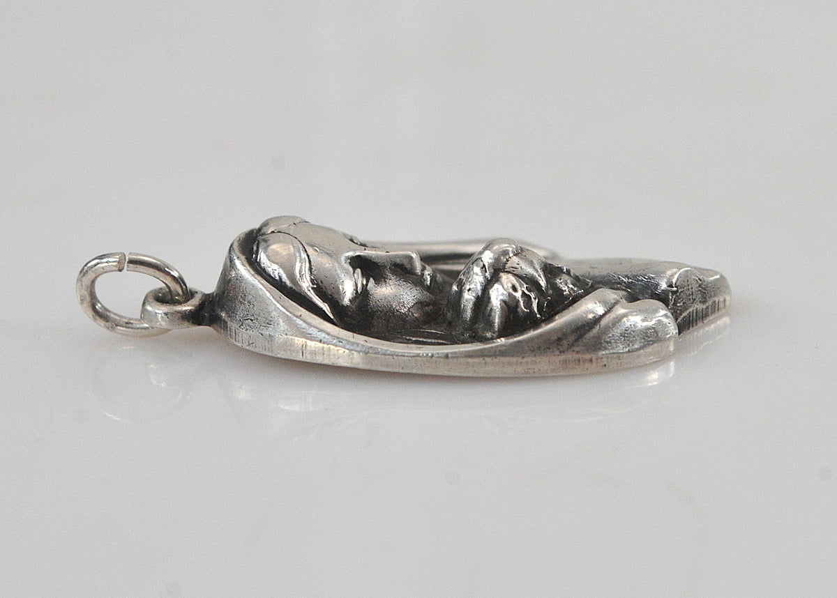 Vintage Sterling Silver Madonna and Child Medal Pendant