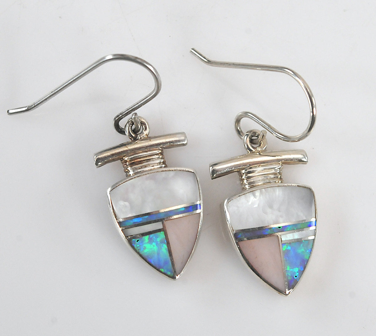Sheila Tso Navajo Sterling Silver Inlay Earrings