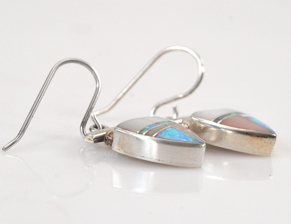 Sheila Tso Navajo Sterling Silver Inlay Earrings