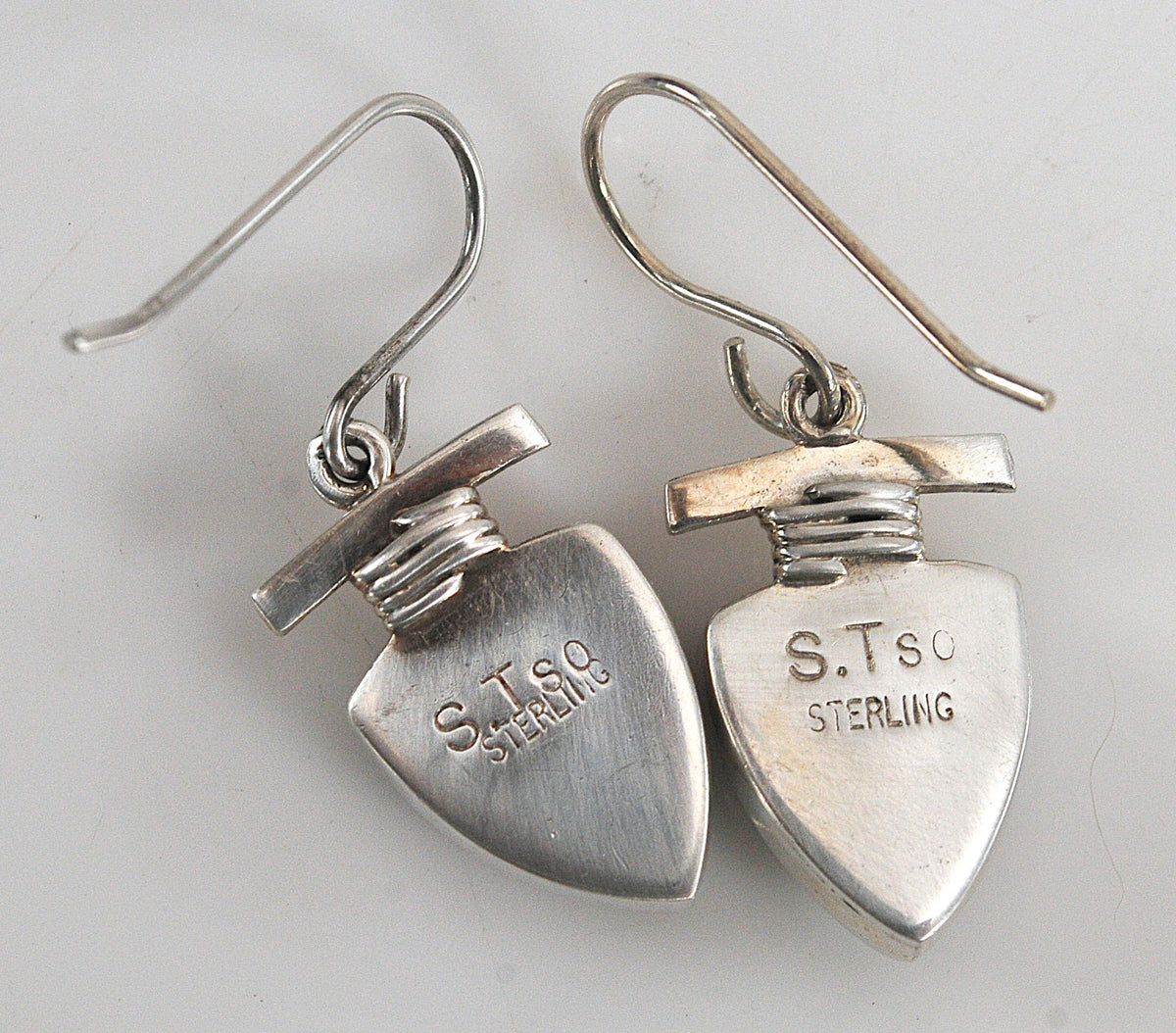 Sheila Tso Navajo Sterling Silver Inlay Earrings