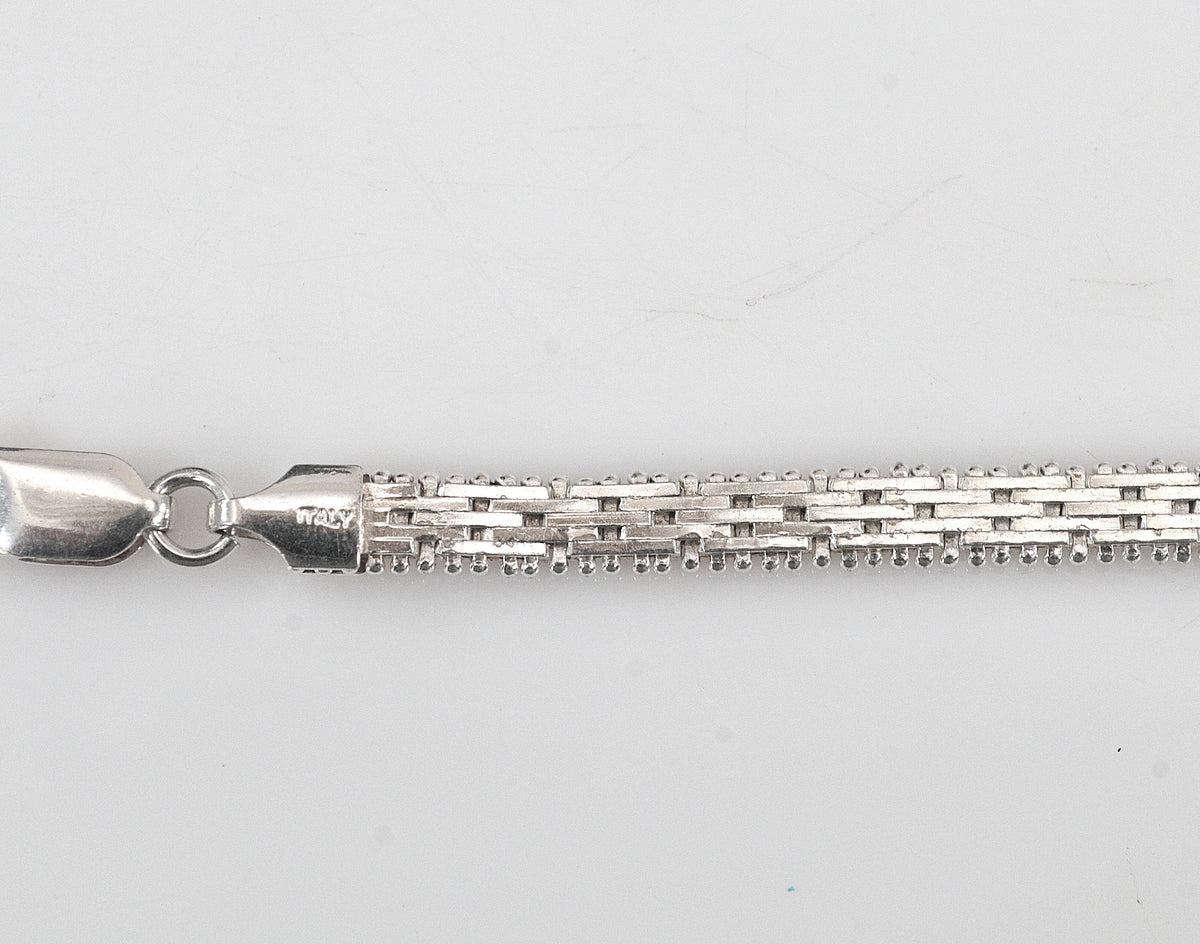 Sterling Silver 925 Italy Reversible Riccio Bracelet