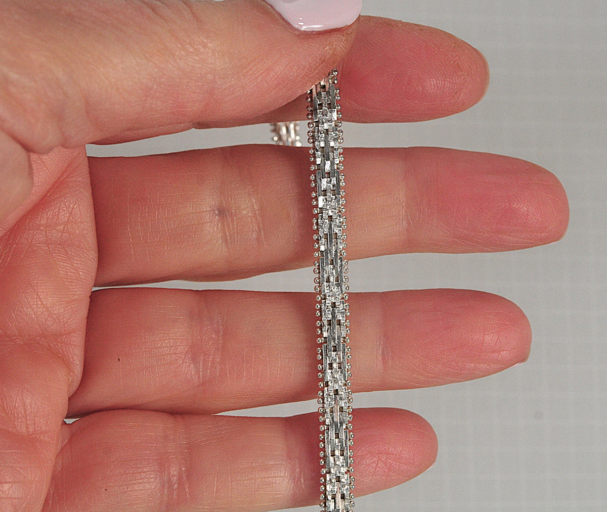 Sterling Silver 925 Italy Reversible Riccio Bracelet
