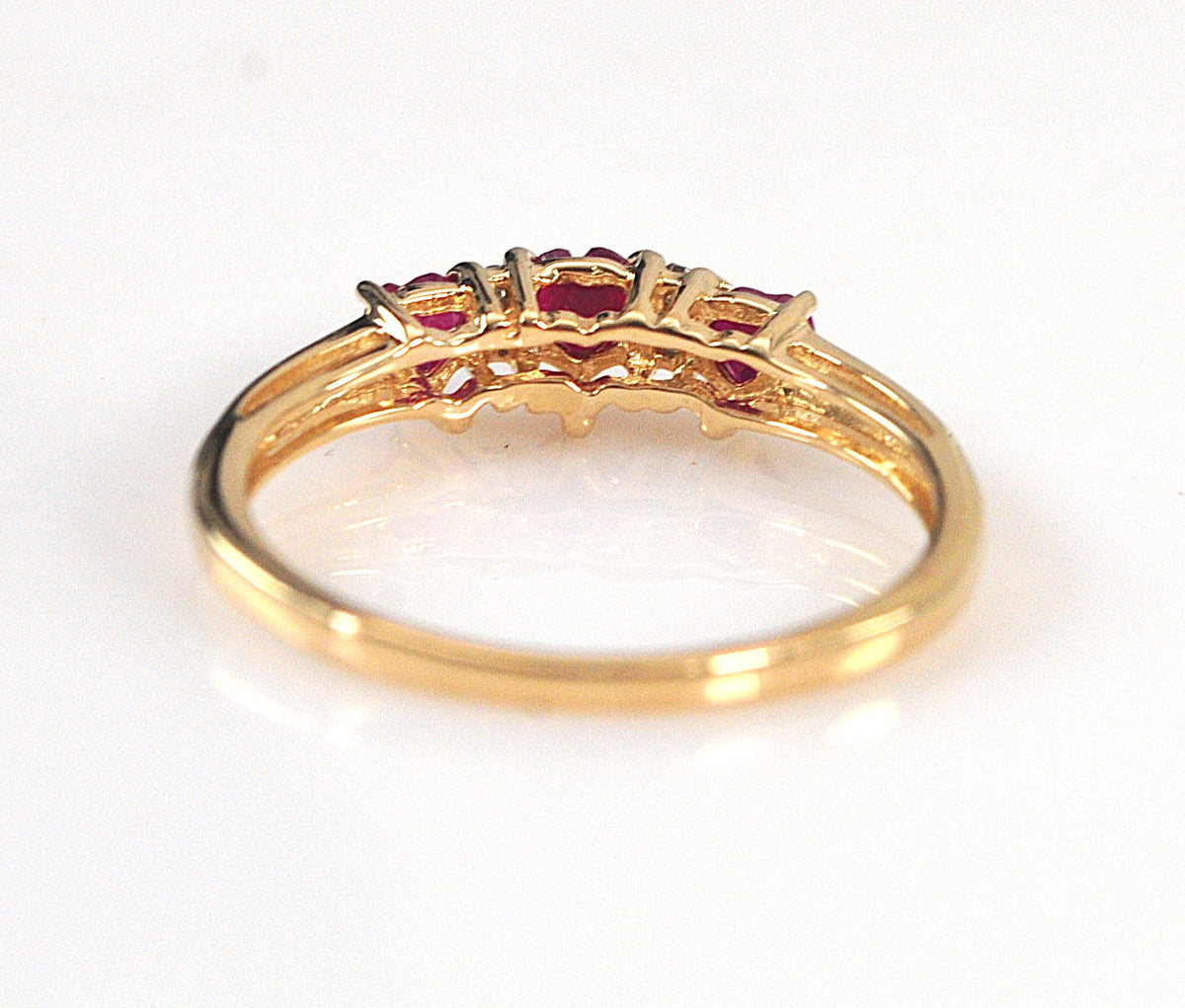 Chuck Clemency 10K Gold Ruby Heart Ring with Diamond accents