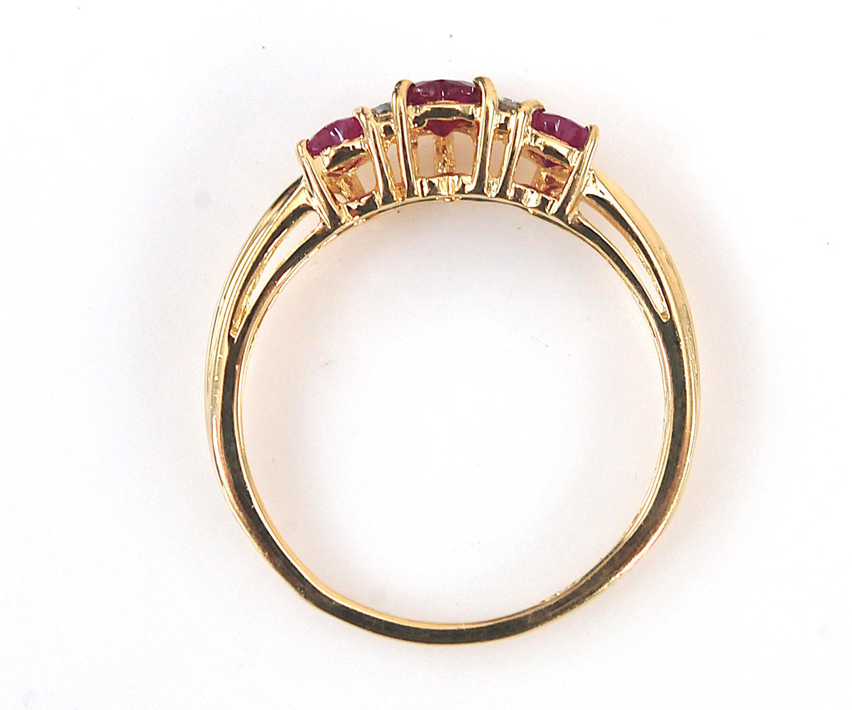 Chuck Clemency 10K Gold Ruby Heart Ring with Diamond accents