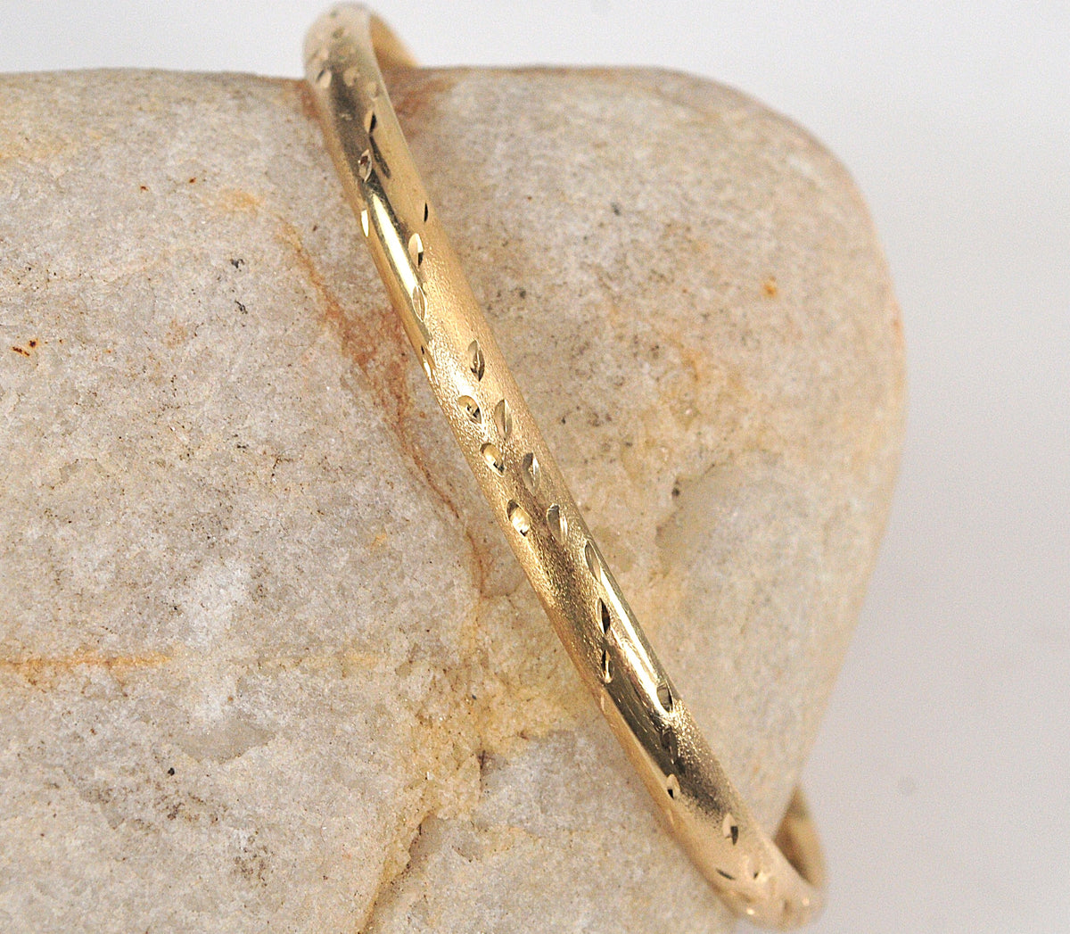 Narrow 14K Gold Bangle Bracelet