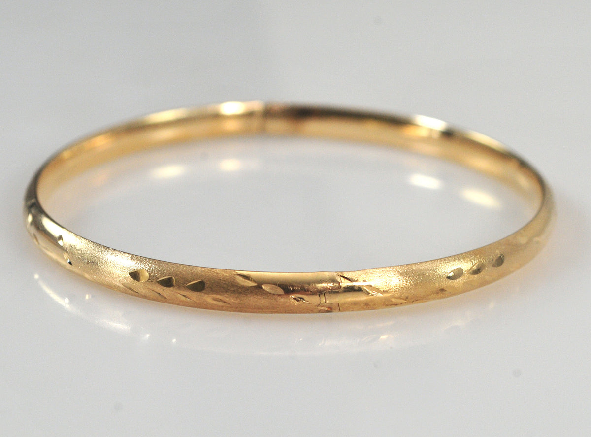 Narrow 14K Gold Bangle Bracelet