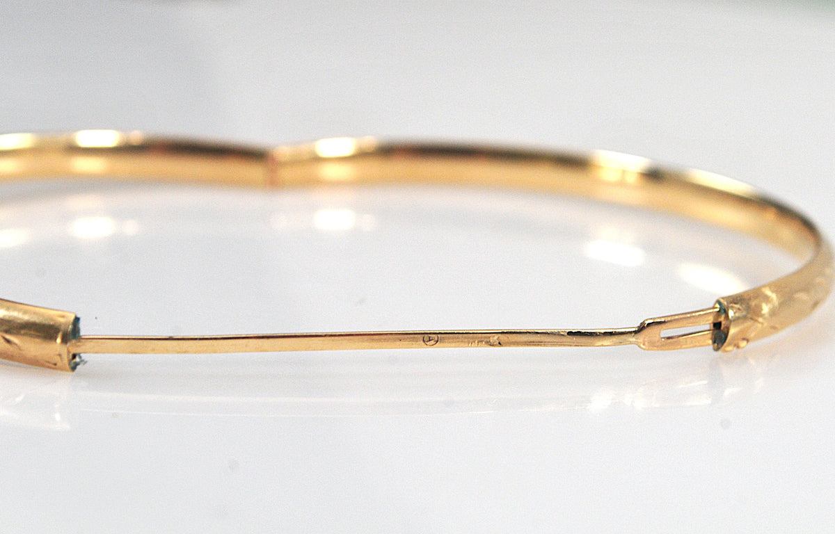 Narrow 14K Gold Bangle Bracelet