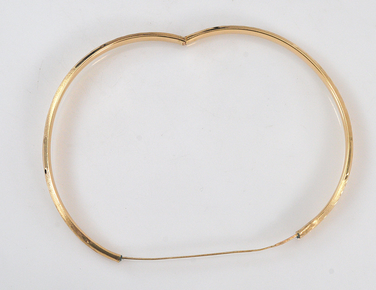 Narrow 14K Gold Bangle Bracelet
