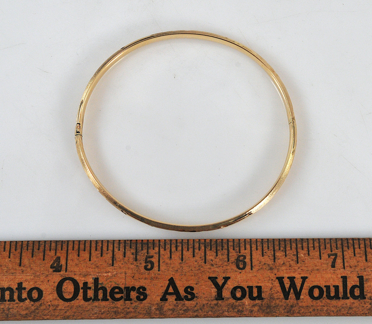 Narrow 14K Gold Bangle Bracelet