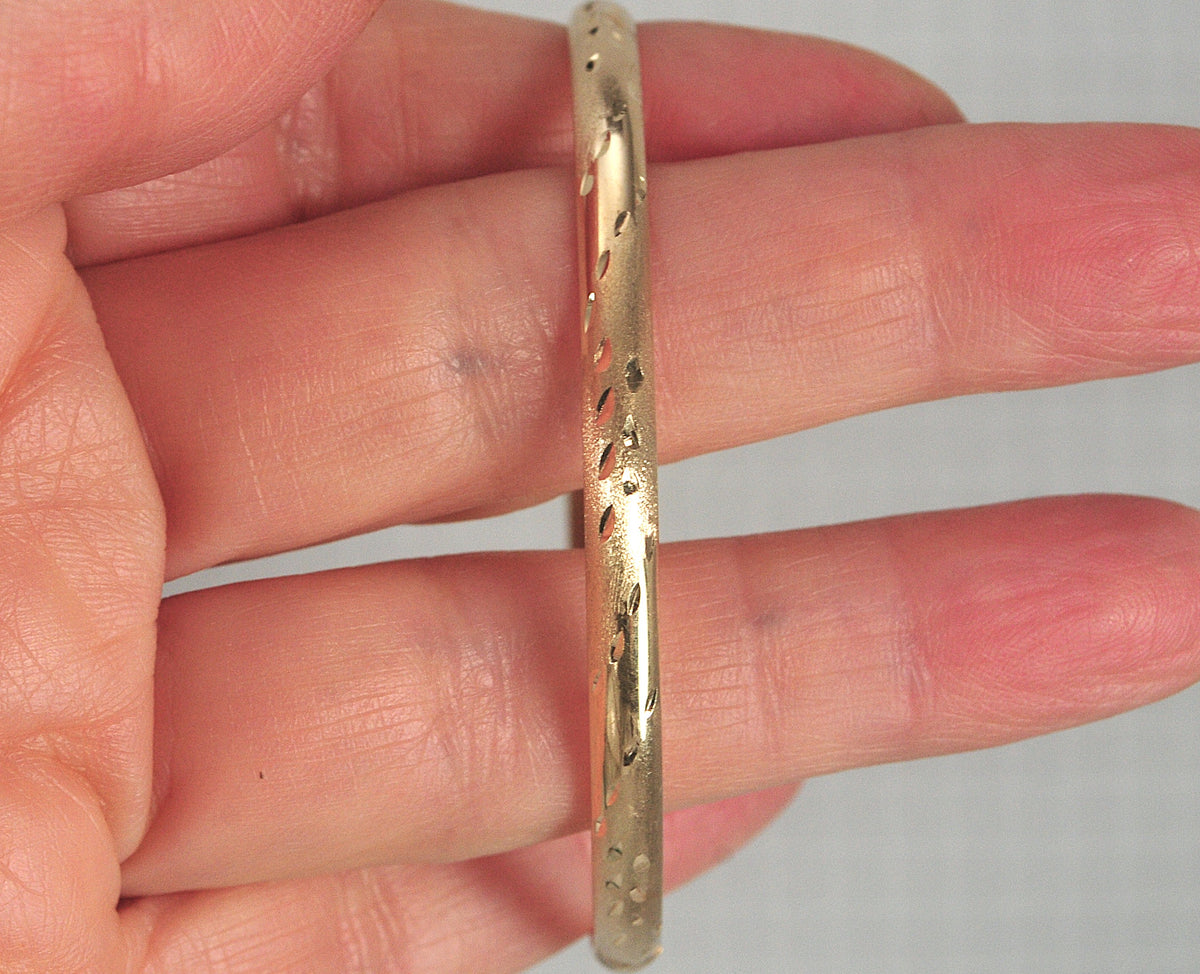 Narrow 14K Gold Bangle Bracelet
