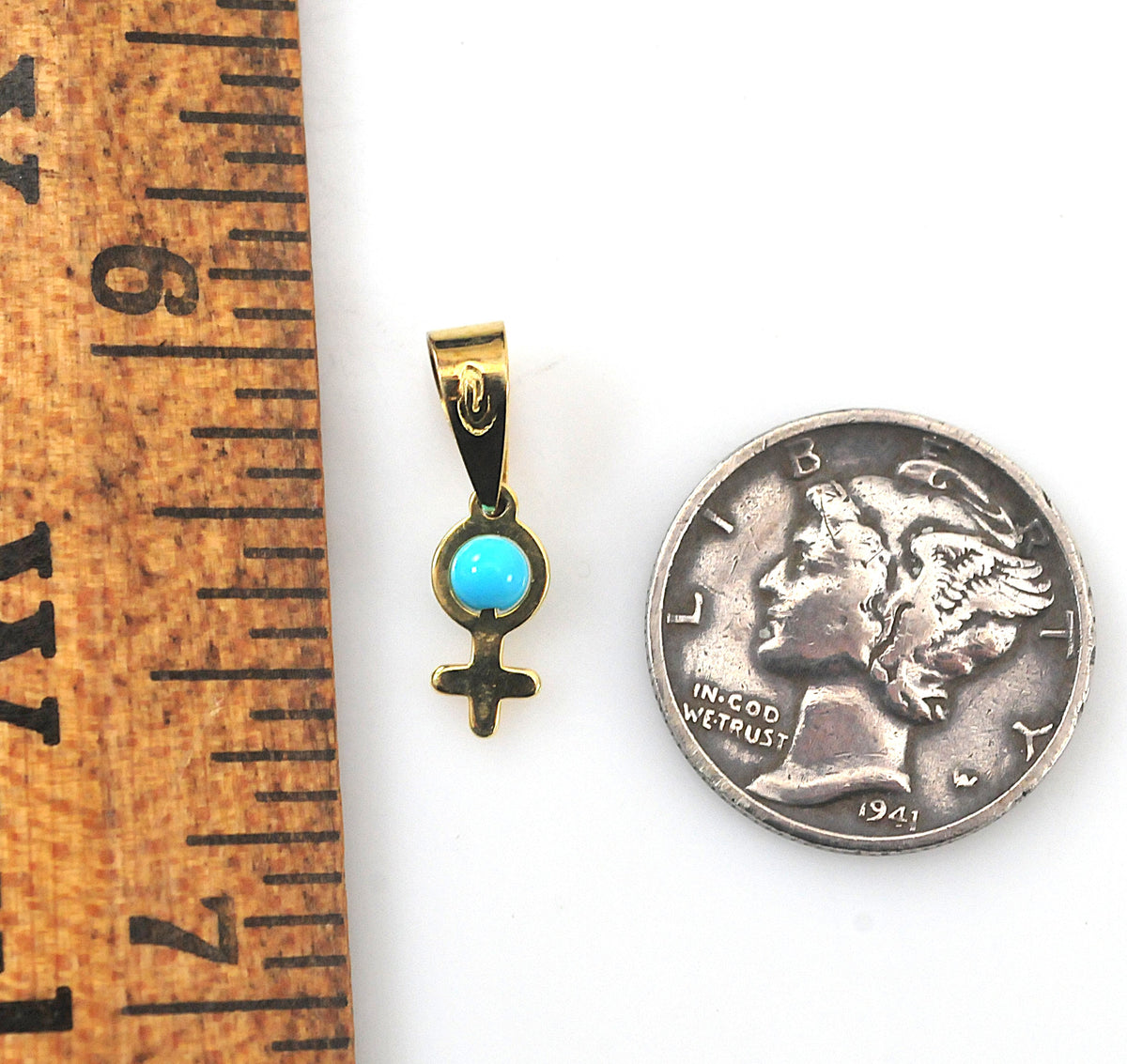 SMALL 14K Yellow Gold Venus Pendant, Dainty Feminist Jewelry