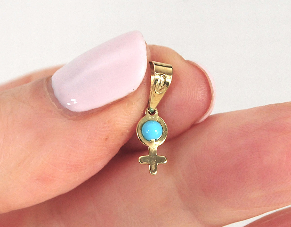 SMALL 14K Yellow Gold Venus Pendant, Dainty Feminist Jewelry