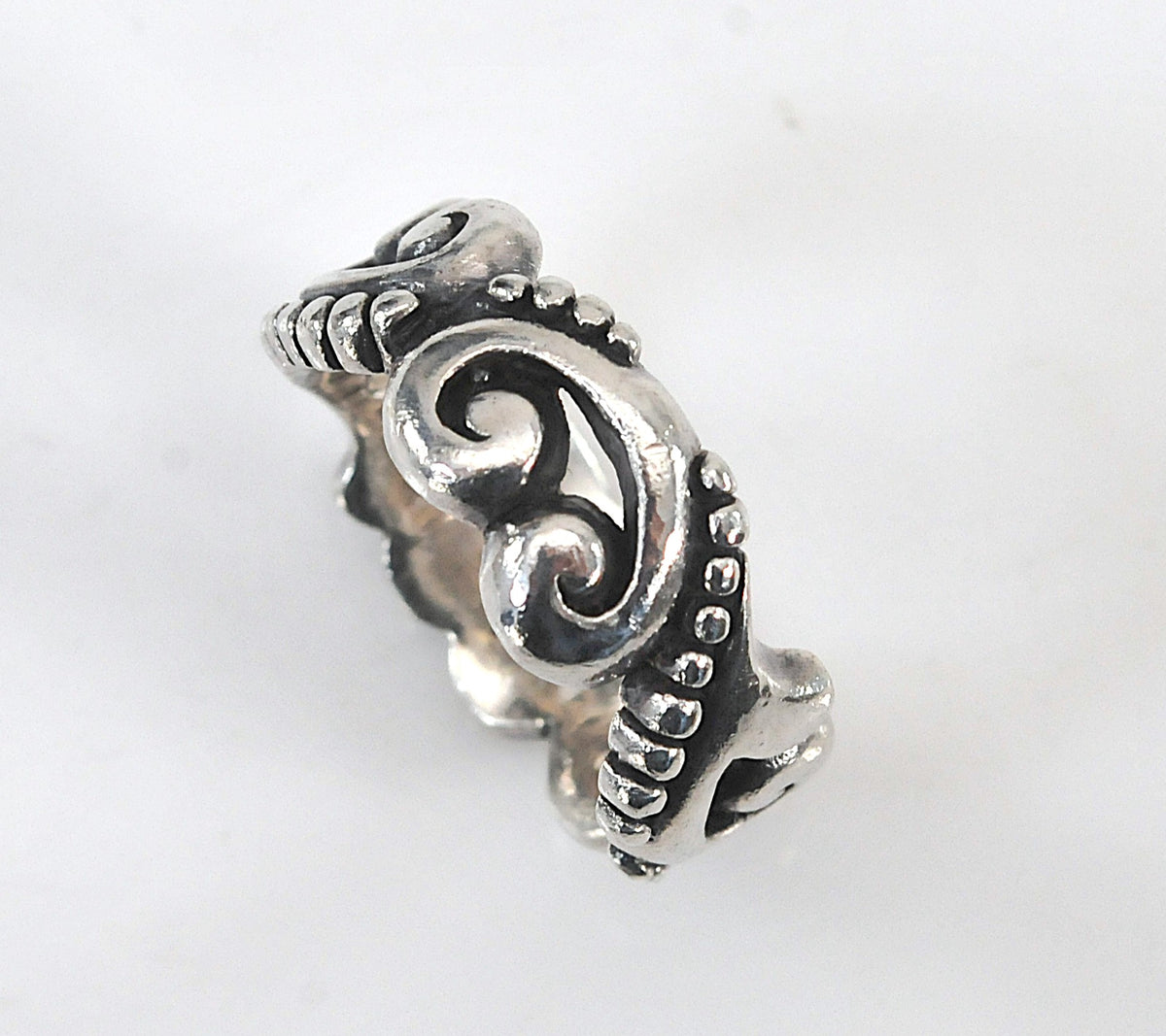 Vintage Brighton Sterling Silver Heart Scroll Band Ring