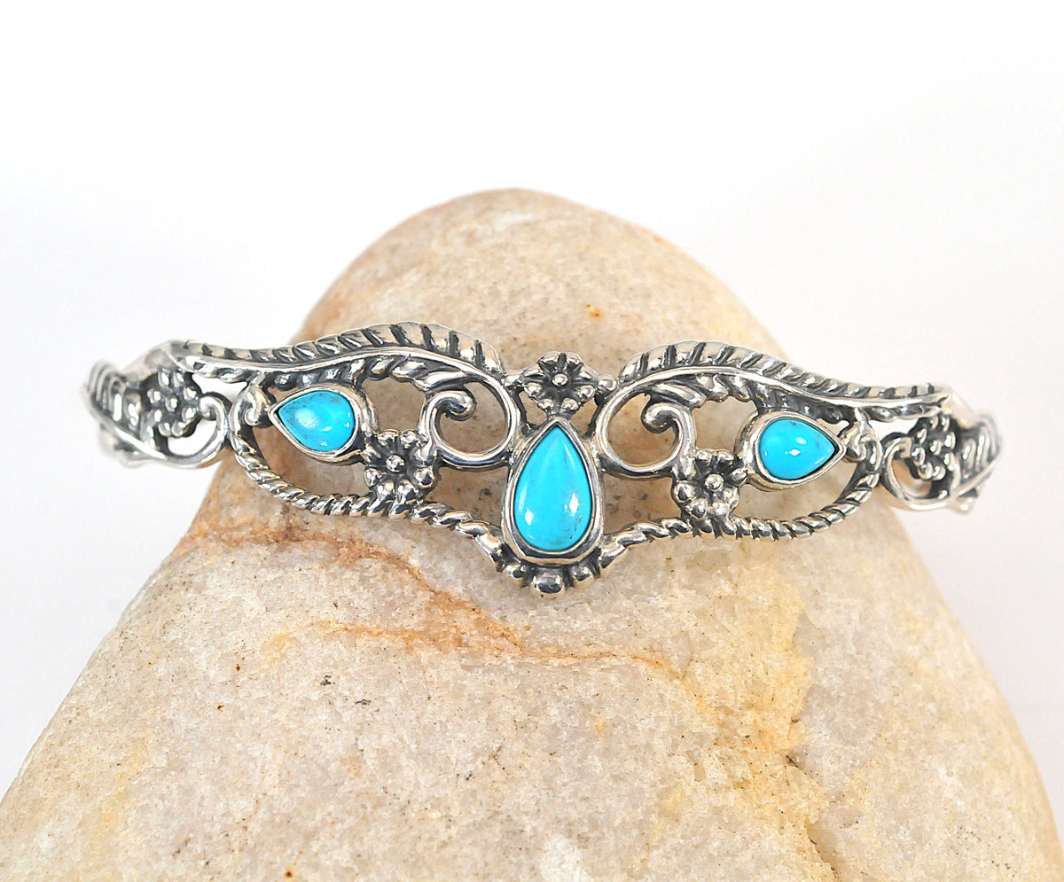 Relios American West Sterling Silver Turquoise Cuff Bracelet