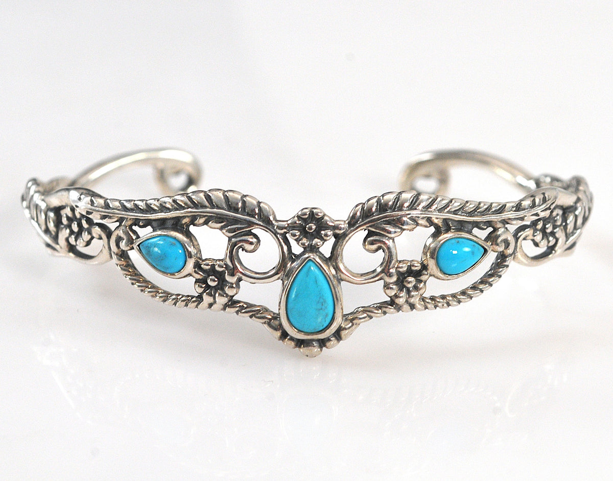 Relios American West Sterling Silver Turquoise Cuff Bracelet