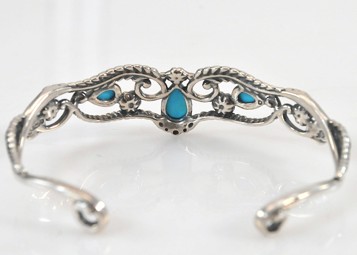 Relios American West Sterling Silver Turquoise Cuff Bracelet