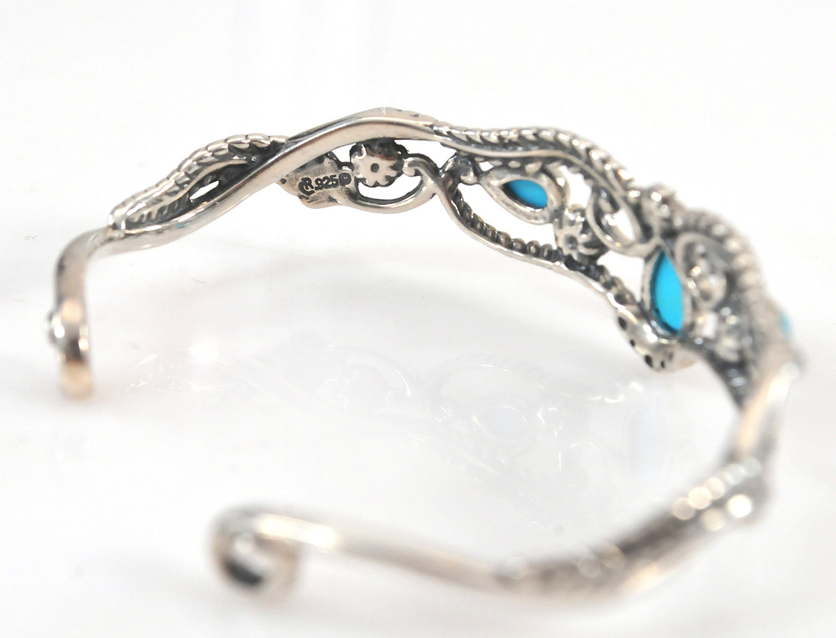 Relios American West Sterling Silver Turquoise Cuff Bracelet