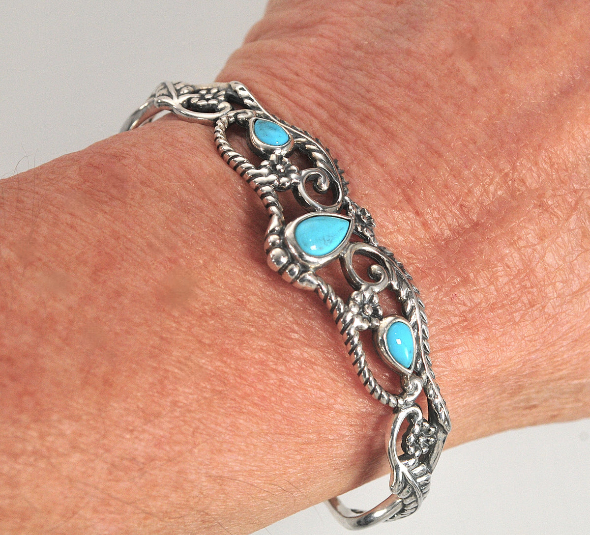 Relios American West Sterling Silver Turquoise Cuff Bracelet