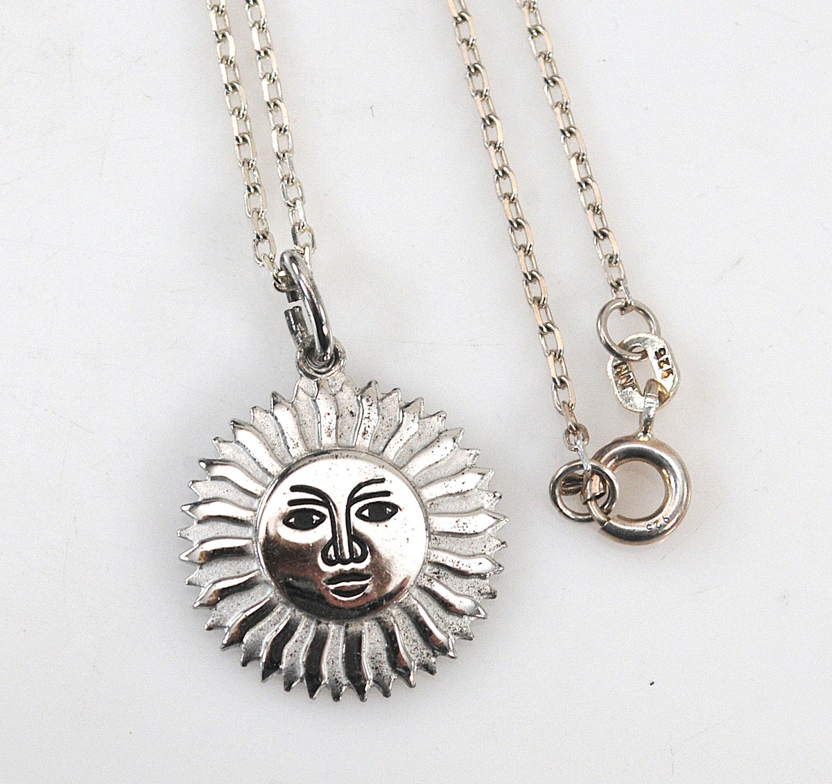 Sterling Silver Virgin Islands Sun Pendant Necklace