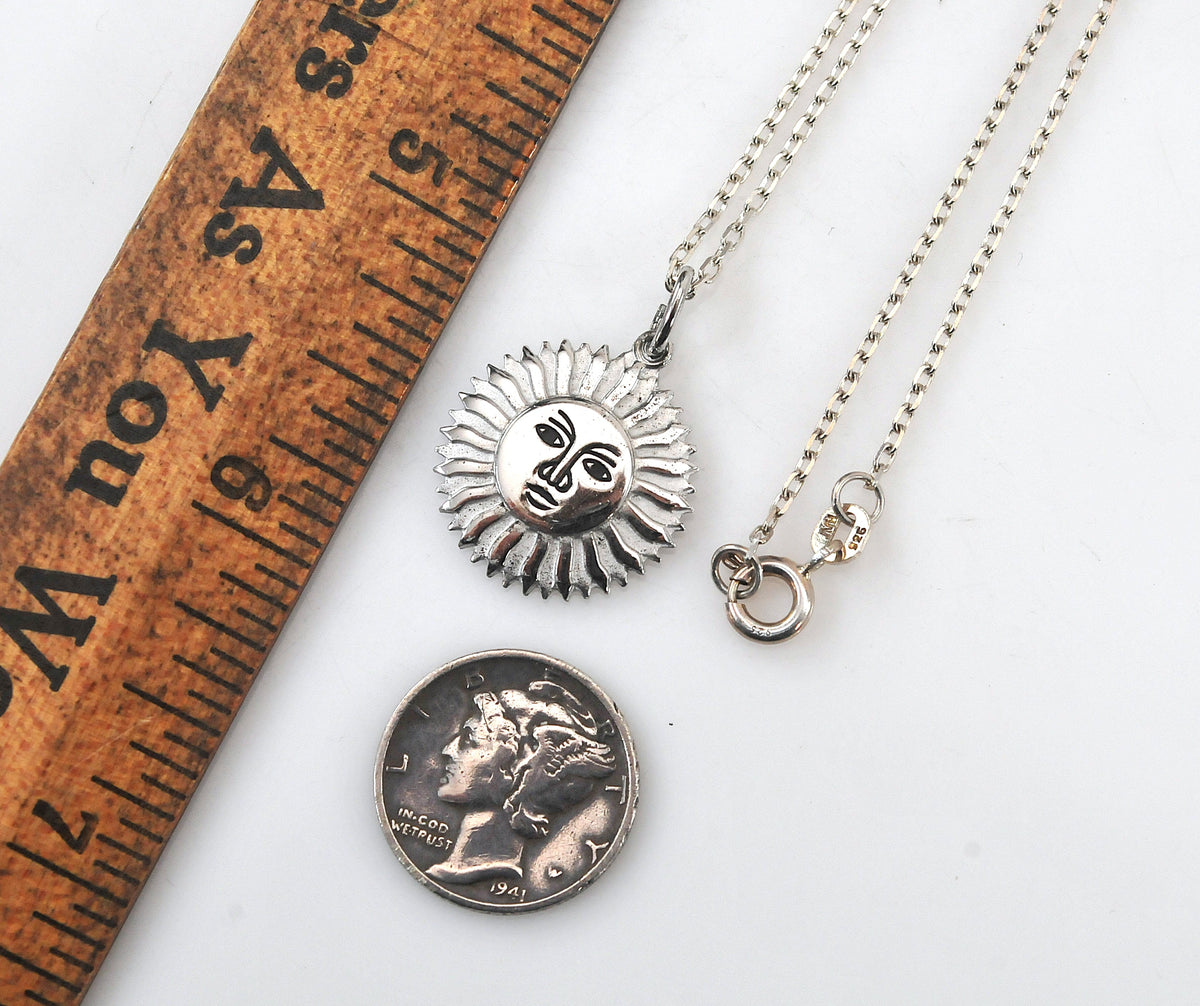 Sterling Silver Virgin Islands Sun Pendant Necklace