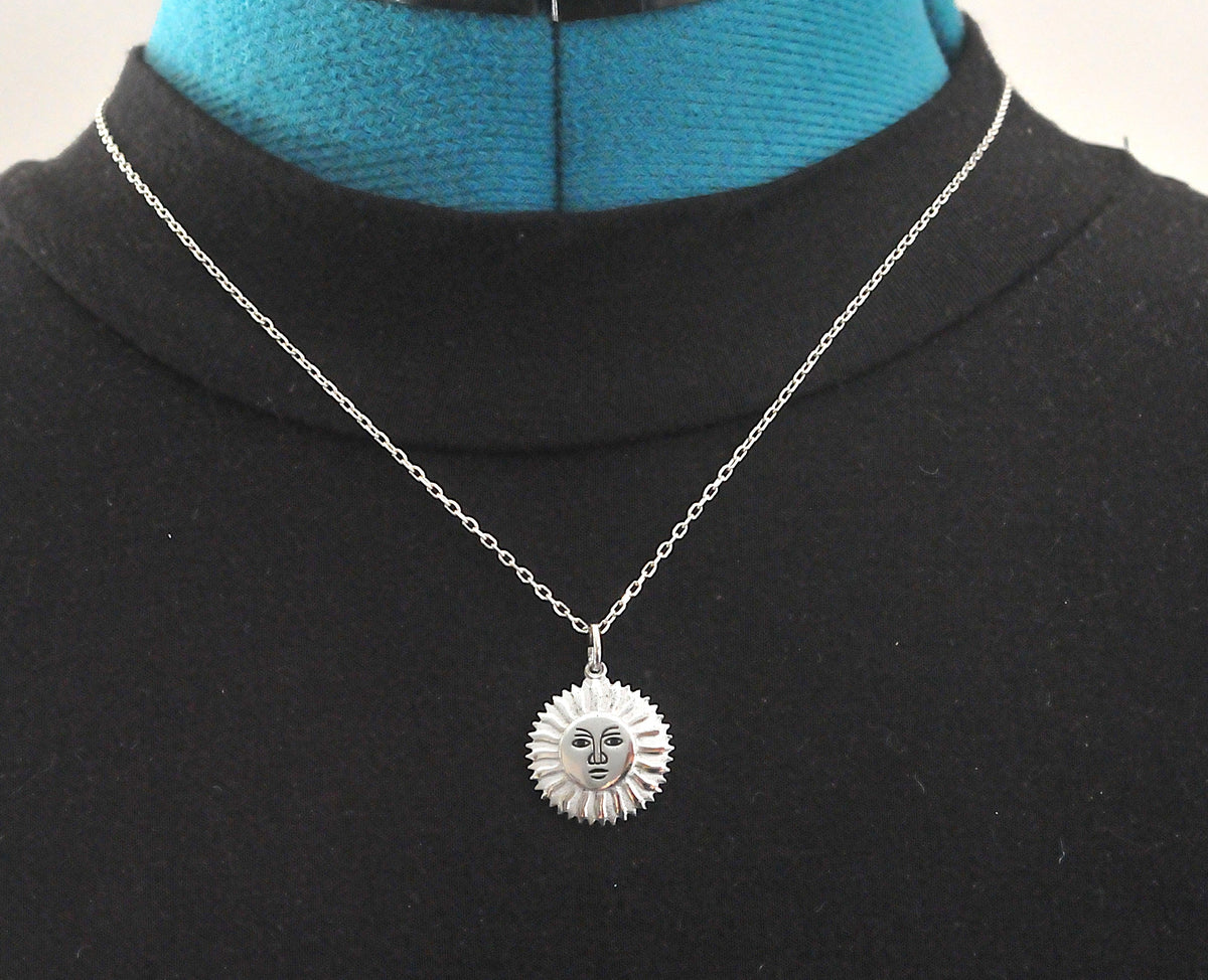 Sterling Silver Virgin Islands Sun Pendant Necklace