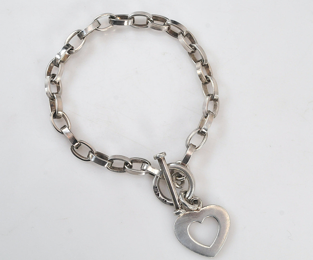 Silpada Sterling Silver Heart Charm Bracelet