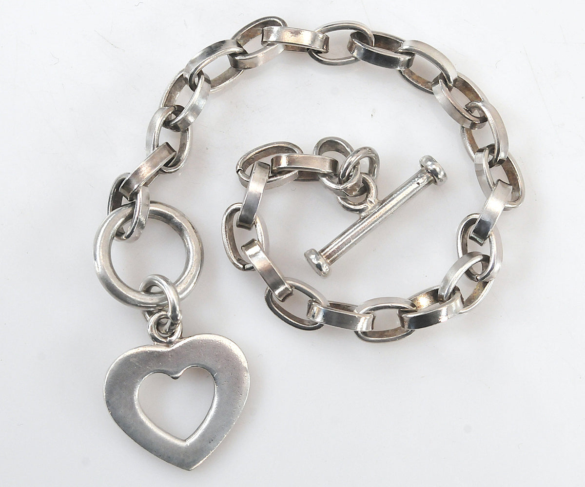Silpada Sterling Silver Heart Charm Bracelet