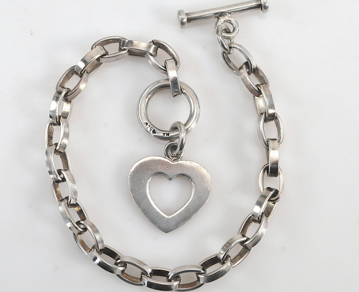Silpada Sterling Silver Heart Charm Bracelet