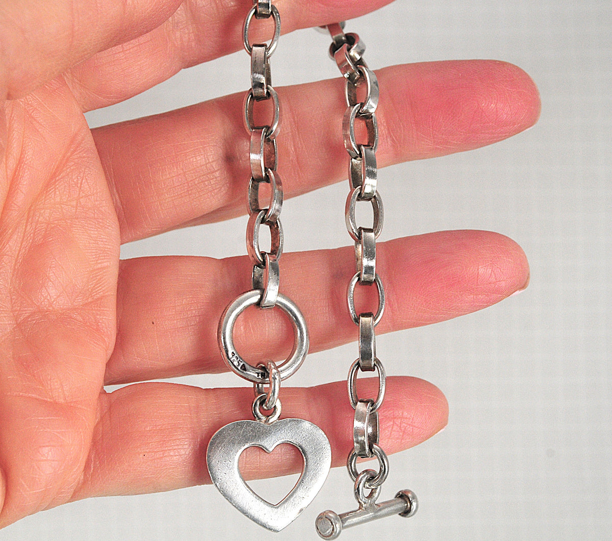 Silpada Sterling Silver Heart Charm Bracelet
