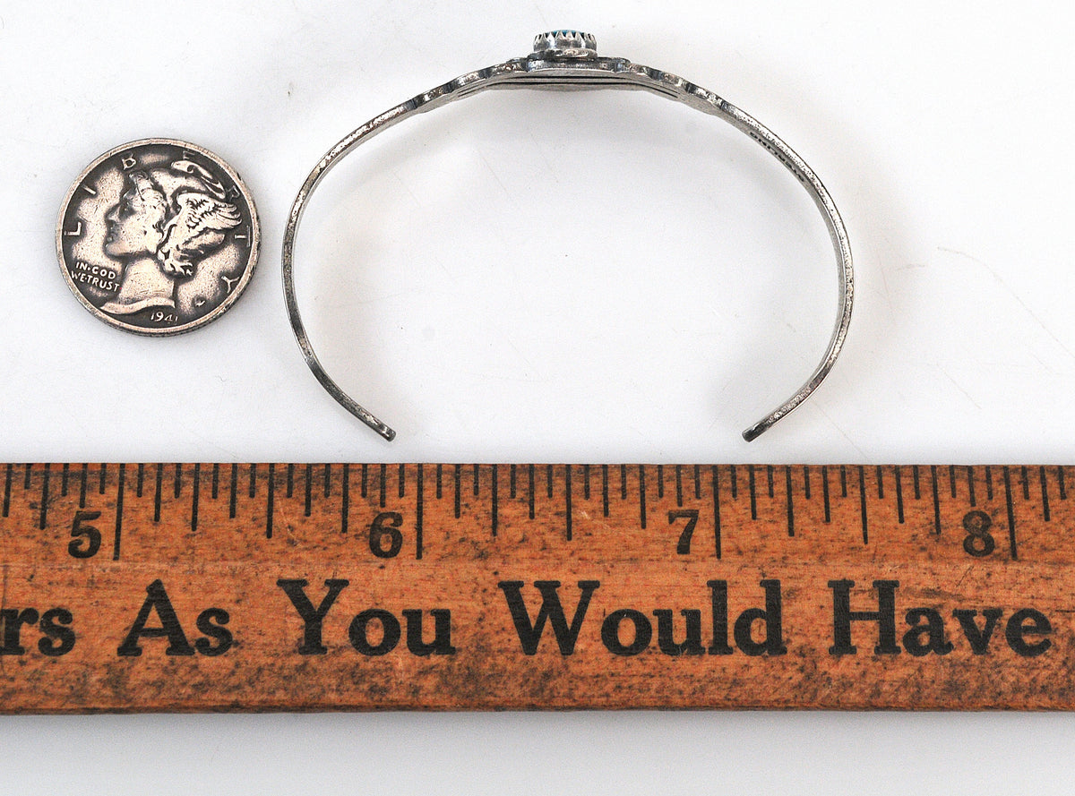 Vintage Sterling Silver Child Thunderbird Cuff Bracelet
