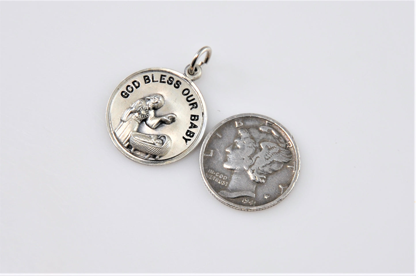 Vintage Creed Sterling Silver Holy Spirit Confirmation Charm Pendant - silvervintagejewelry