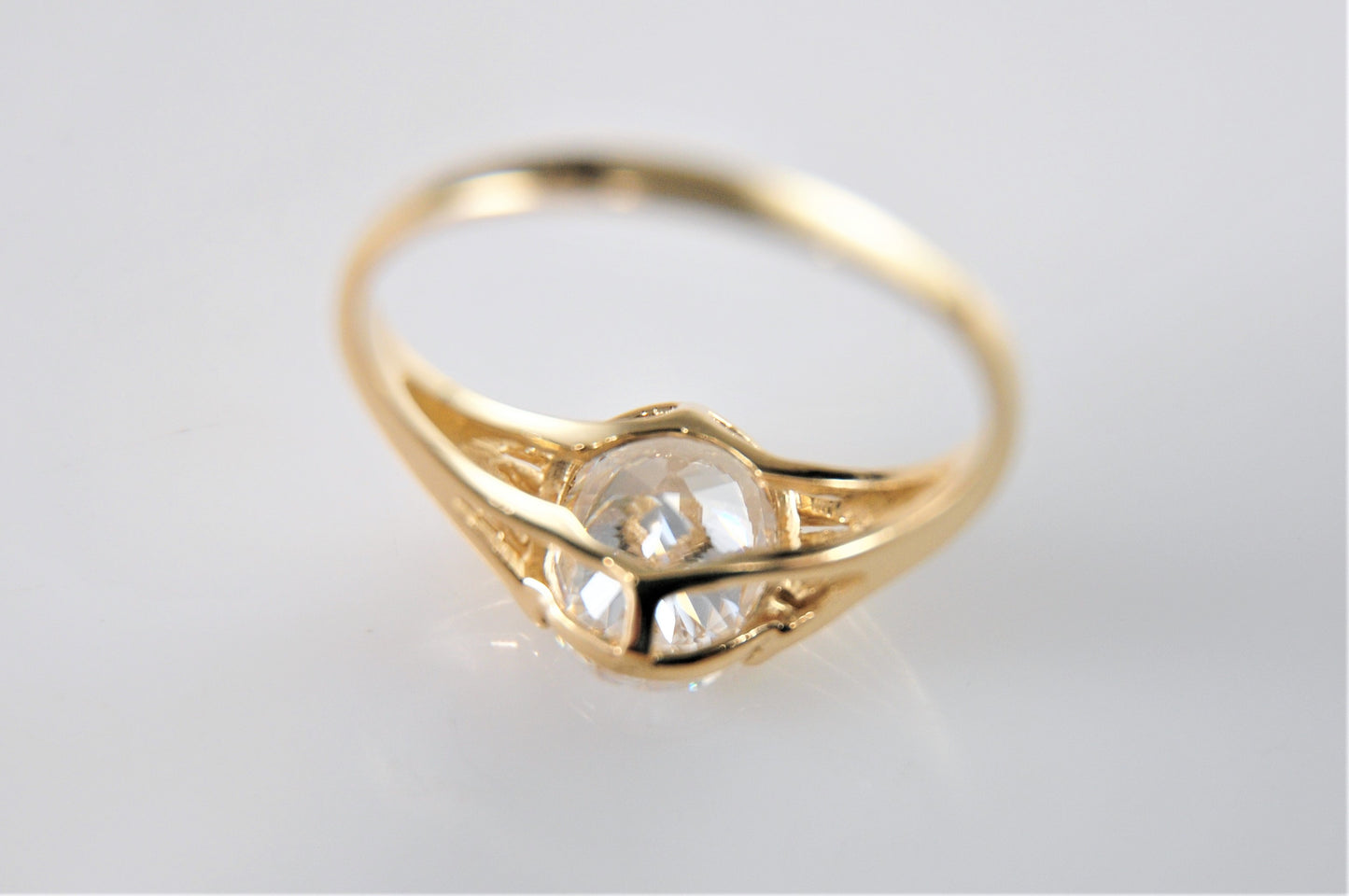 JED 14K Gold CZ Ring Size 9