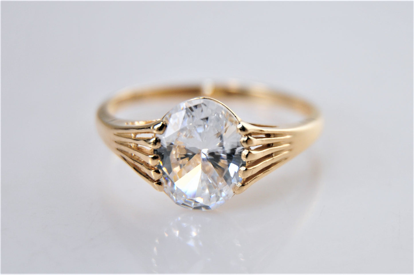 JED 14K Gold CZ Ring Size 9