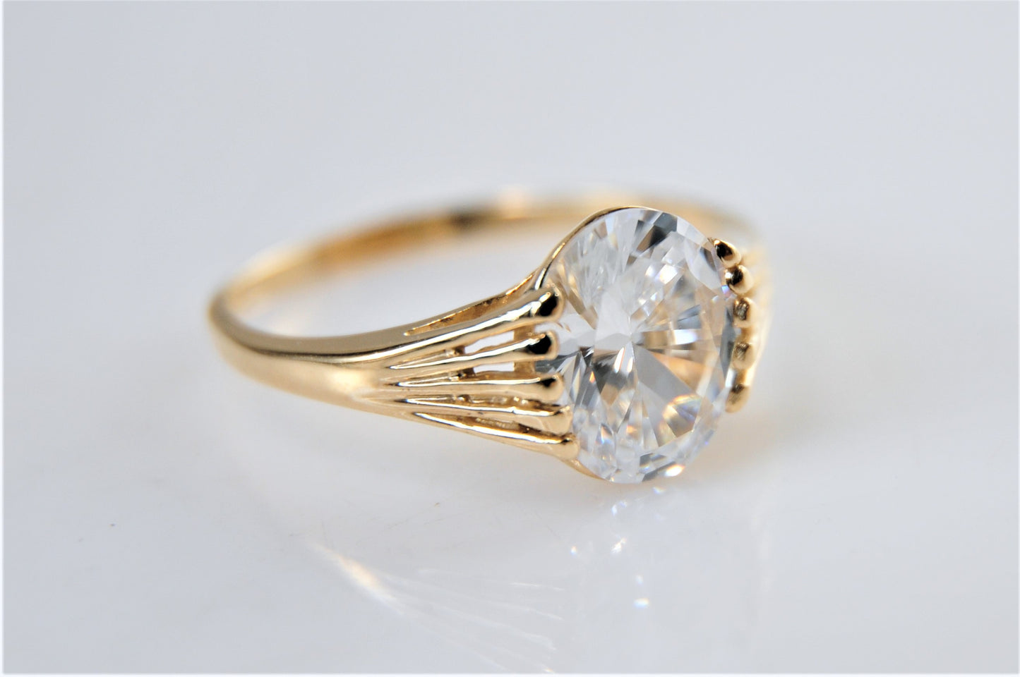 JED 14K Gold CZ Ring Size 9