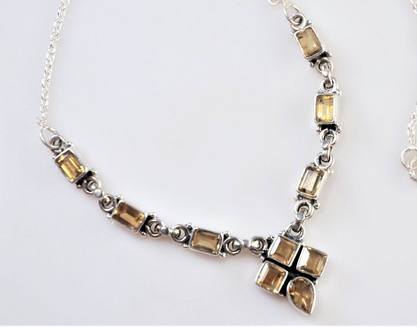 Citrine Sterling Silver Multi-Gem Necklace