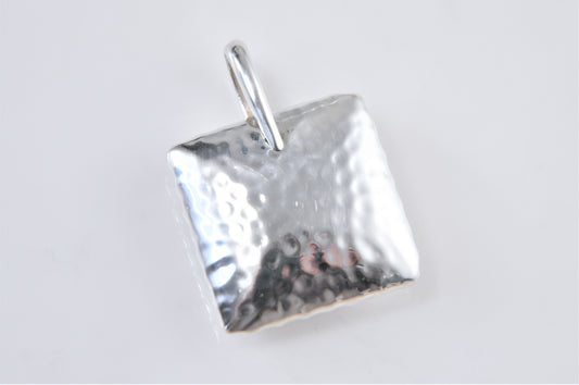 Silpada Sterling Silver Square Hammered Pillow Pendant