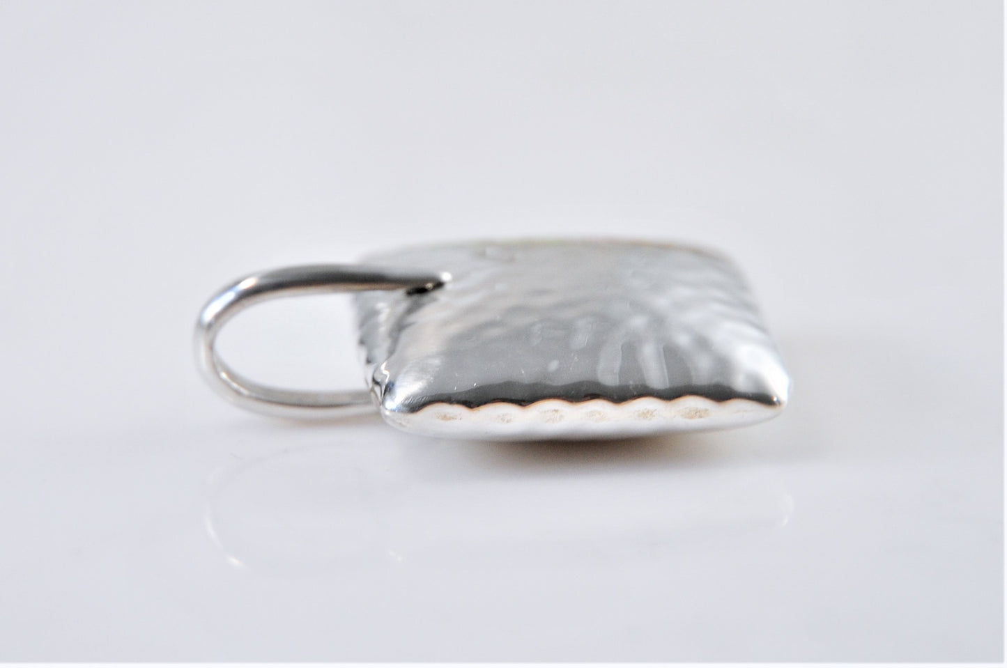 Silpada Sterling Silver Square Hammered Pillow Pendant