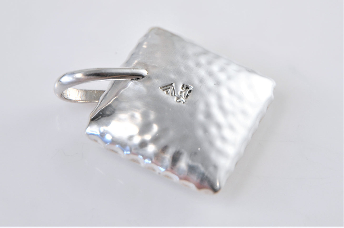 Silpada Sterling Silver Square Hammered Pillow Pendant