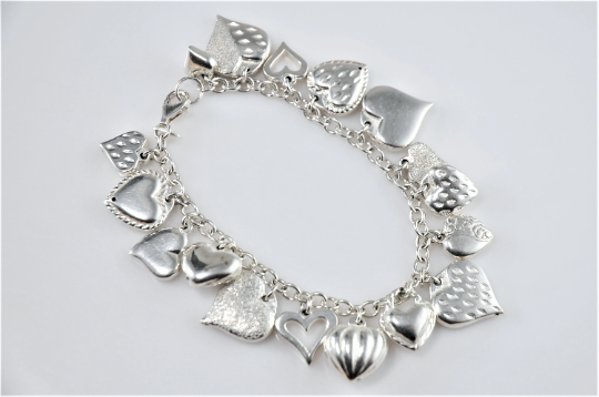 Signed Sterling Silver “My Strawberry’s Heart” Charm Bracelet
