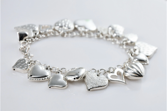 Signed Sterling Silver “My Strawberry’s Heart” Charm Bracelet