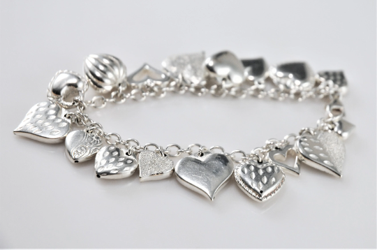Signed Sterling Silver “My Strawberry’s Heart” Charm Bracelet