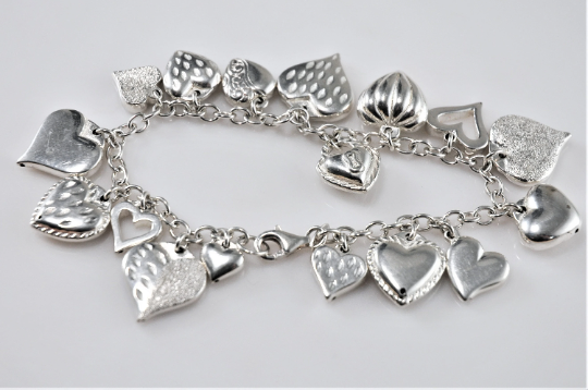Signed Sterling Silver “My Strawberry’s Heart” Charm Bracelet