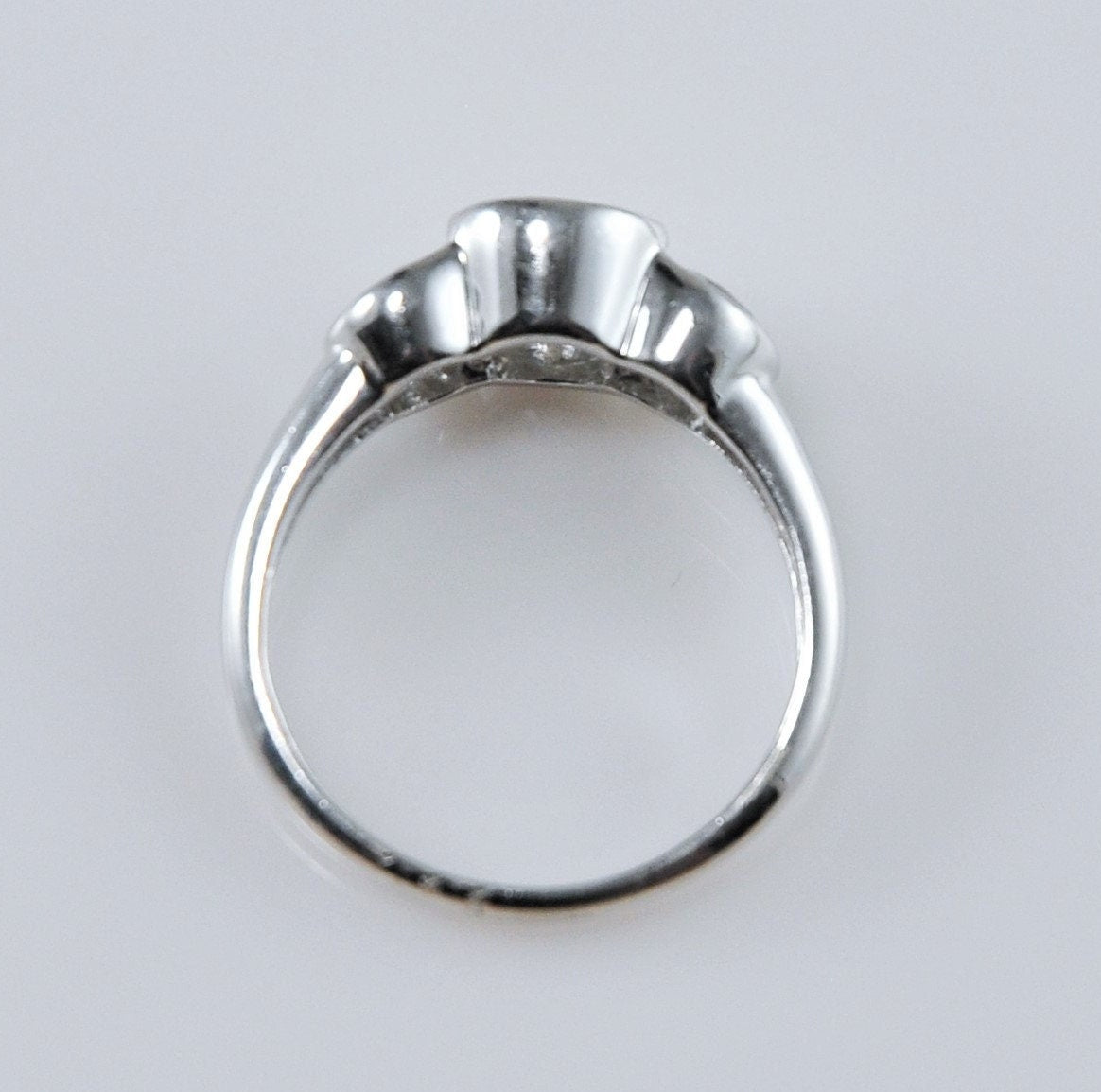 Multi-Stone CZ Sterling Silver Cocktail Ring Size 10 - silvervintagejewelry